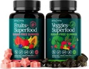 Hver dag Debloat & Detox Sugar- Free Fruits and Veggies Gummies - Energistøtte med Superfood Frugt og Grøntsager Supplement (120 Chews) Cruelty- fri, Vegan, Gluten- fri, Frugt og Vegetabilske Vitamin