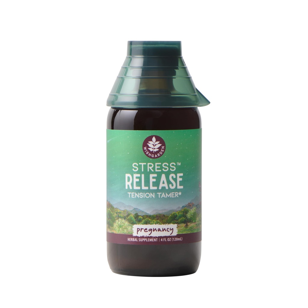 WishGarden urter Stress Release for Graviditet - Natural Herbal Stress Relief supplement med Lemon Balm & Kamille, Adrenal Support for Graviditet og Postpartum fremmer afslapning og ro, 4oz