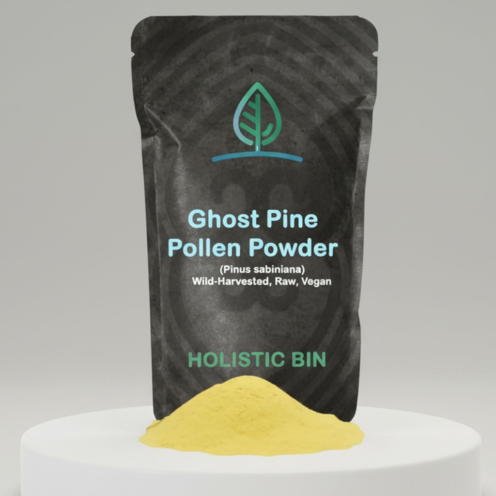 Holistic Bin Ghost Pine Pollen Powder - Wild Harvested, Golden California Pine Pollen | Non GMO, No Additives | Pure Pollen Supplement from The Ghost Pine Tree, 20 g