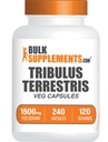 BulkSupplements.com Tribulus Terrestris Capsules - Herbal Supplement, Tribulus Terrestris 1500mg - Gluten Free, 2 Kapsler per servering, 240 Greve (pakke med 1)