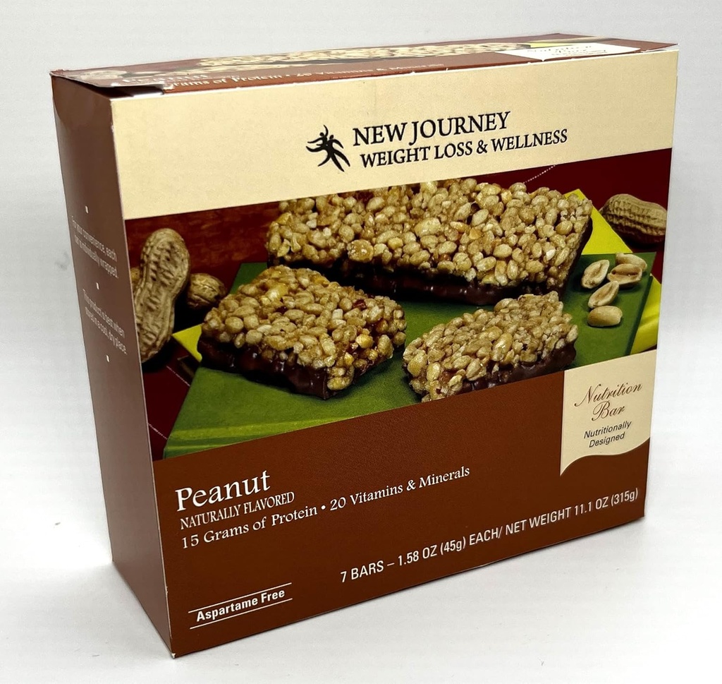 Peanut Bar - Ny Journey Vægttab & Wellness - High Protein Meal Erstatning Nutrition Bar (7 barer / kasse)
