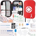 Mini rejse førstehjælpskasse, Nødhjælpskasse med 201PCS førstehjælpskasse og vandtæt Compact Bag, Overlevelse Medical Kit til hjemmet Bilkontor Camping Vandring