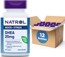 Natrol Mood & Stress DHEA 25mg, supplement til Hormonets balance, 90 tabletter, 90 dages forsyning