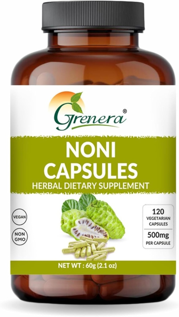 Grenera Noni Fruit Capsules 120 Tæl 124; Non- GMO, Gluten Free