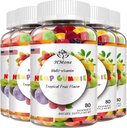 5 Pakker Økologisk Hamp Gummies høj potens med Pure Hamp Oil Extract Vegan Spiselige Bjørn Candy - Non-GMO, Vegan, Lavsukker