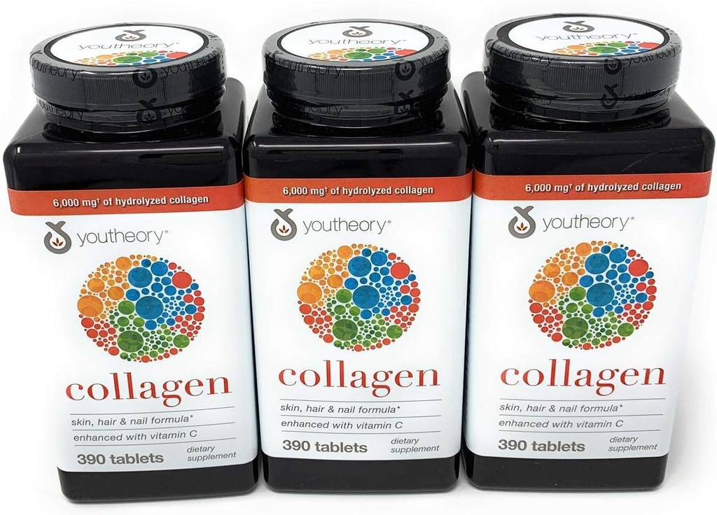 Youtory Collagen Advanced Formel Tablets - 390 ct (3 pakke for i alt 1170 tabletter)