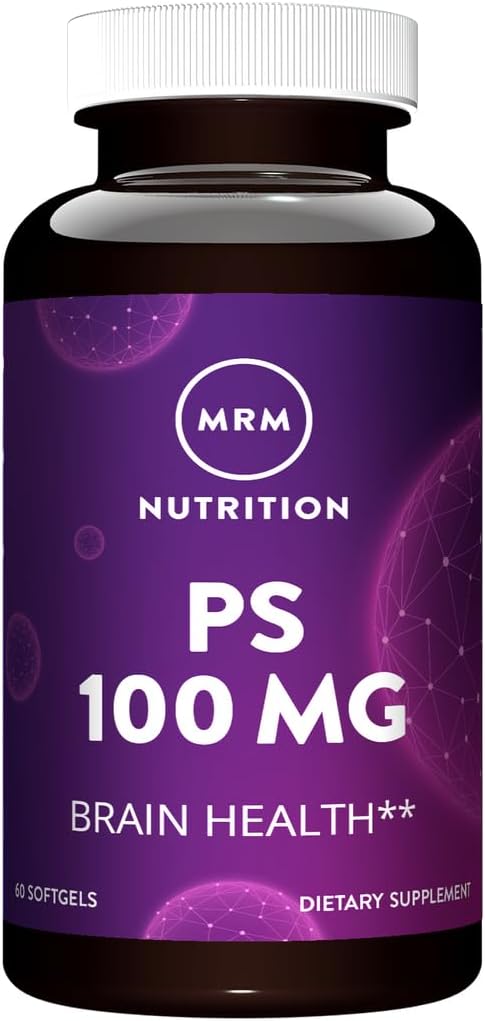 MRM Nutrition PS 100mg • 124; Phosphatidylserin • 124; Hjerne Sundhed • 124; Memory + Learning • 124; Gluten- Free • 124; 60 Tjenester