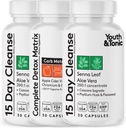 Youth & Tonic Extra Colon Cleanser & Complete Detox Matrix124; Laxatives Fibers ACV Chrom Glucomannan