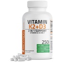 Bronson vitamin K2 (MK7) med D3 tillæg Non- GMO Formel 5000 IE vitamin D3 & 90 mcg K2 MK- 7 Let at synke D & K kompleks, 250 kapsler