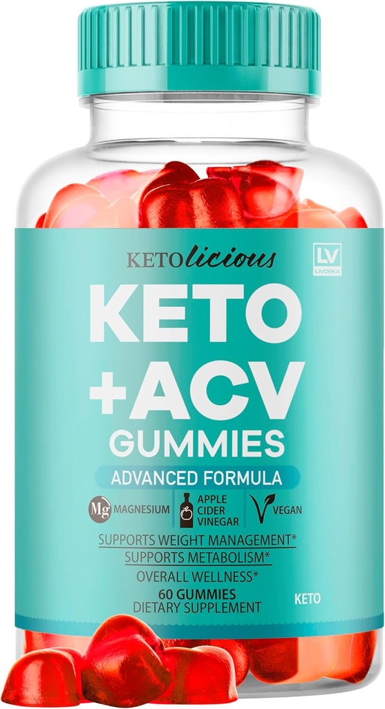 Ketolicious Keto ACV Gummies, Ketolicious Gummies Advanced Formel 1050MG, All Natural Premium Plus Apple Cider Vincious Gummics Maximum Strength Gomitas Anmeldelser, 60 Gummies for 1 Måned