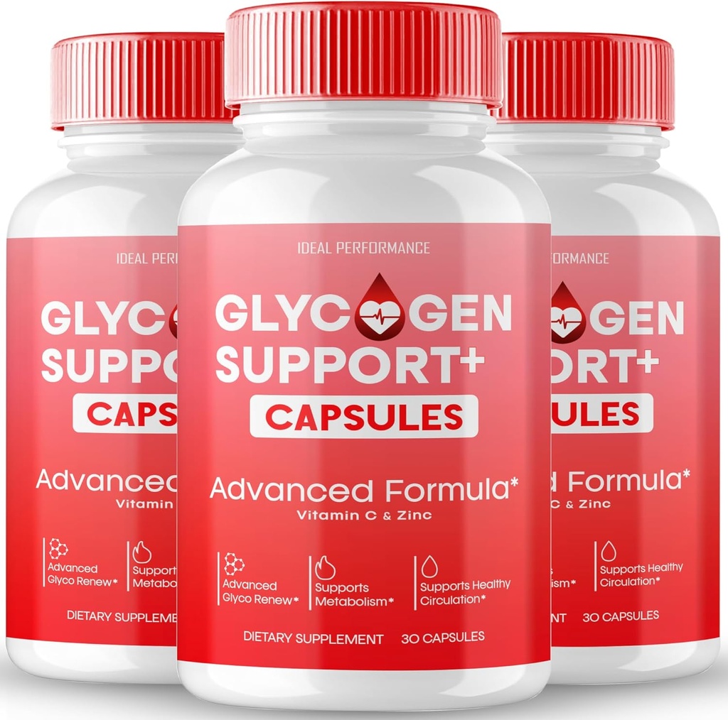 Glycogen Support Capsules, Advanced Formel Support Supplement, Alle naturlige Formel Pills at opretholde sunde niveauer, Samlet Wellness - Maksimal styrke, Glycogen Support Pills Anmeldelser (3 Pack)