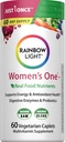 Rainbow Light Womens One High- Potency Daily Multivitamin, Womens Multivitamin giver høj - Potency Immunsupport, Med C-vitamin, Biotin og Ashwagandha, Vegetar, 60 Greve