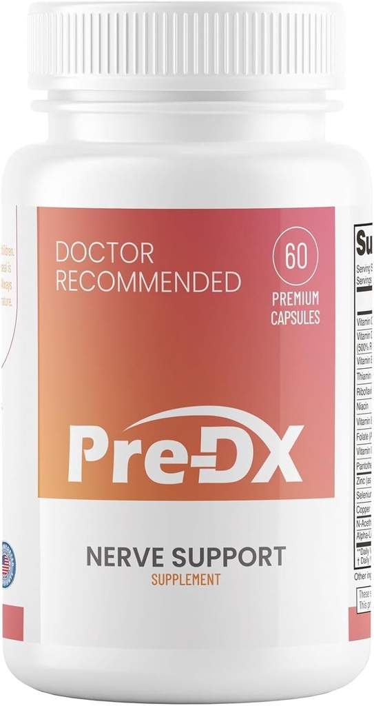 Pre- DX Nerve Support - Avanceret L- Methylfolat Multivitamin w / vitamin B- Complex & mere for Resistance Enhancement - 3. part testet L- methylfolate Supplement - 60 kapsler