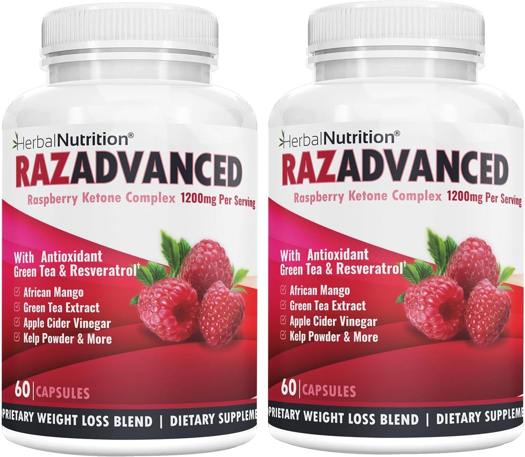Raspberry Ketones Complex, 120 kapsler, To Pack, 1200mg Per Serving African Mango, Apple Cider Vincipes, Green Tea, Resveratrol, Acai Frugt, Kelp, og Grapefrugt Diet & Vægt Management Supplement