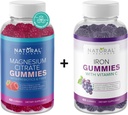Sukker fri Magnesium gummier for voksne 500 mg & jern gummier med C-vitamin til voksne & børn, Vegan, Gluten fri, afslapning, energistøtte, non-GMO, 60 Gummy vitaminer