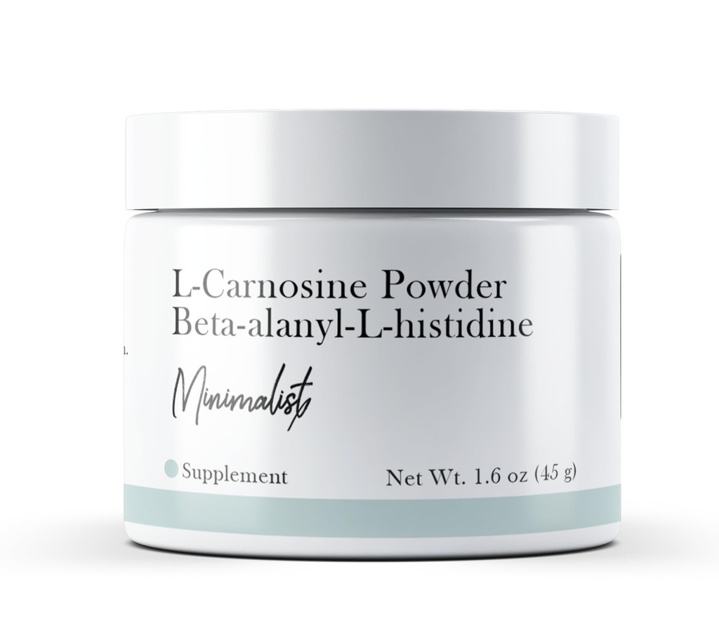 Minimalistisk L- Carnosine Powder (1, 6 oz) Ingen tilsætningsstoffer eller fyldstoffer, Kosttilskud, Beta- alanyl- L- histidin