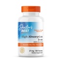 Doctor 's Best High Absorption Iron Tablet med Ferrochel, blid på Maven, immunforsvar, blodbad, 27 mg