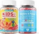 2 Pack Phosphatidylserin supplement til børn + 2 Pack Kids Multivitamin Gummes