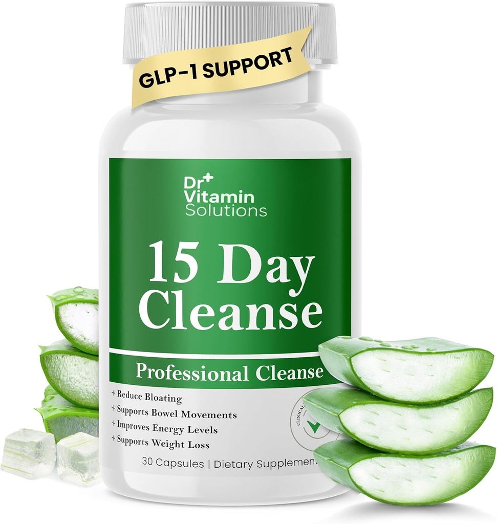 DR VITAMIN LØSNING 15 dag Gut Cleanse Detox for kvinder, GLP-1 Support - Natural Colon & Detox Cleanse for vægttab - Bloating & Constipation Relief - Flushs Toxins & Supports Immunity - 30 Ct.