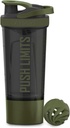 Artoid Sports Protein Shaker Flaske, 24-Ounce, Dual Mixing Technology, BPA Free, Black / Moss Green