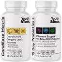 Youth & Tonic Oregano & Captain Acid Gut Health Supplement med Probiotika & urter til Gut Flora Balance, fordøjelsesfremmende & intestinal sundhed og immunforsvar - 90 kapsler