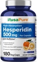 NusaPure Hesperidin 500 mg per Veggie Caps - 180 Capsules (BioPerine, High Absorption, Non-GMO)