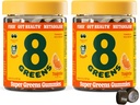 8Greens Daily Fiber Super Green Gummies - Tangerine Flavor: Boost immunsystem & fordøjelsessundhed med 8 Real Green - non-GMO formel, Chewables, 50 Vegansk Gummies, pakke med 2