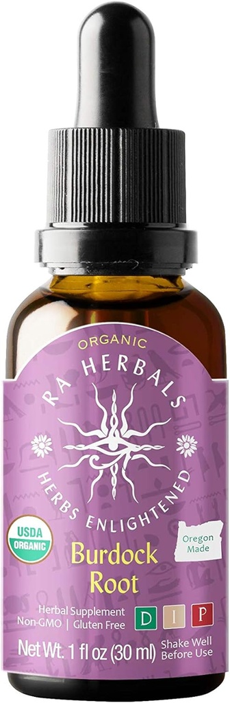 Ra Herbals Organic Burdock Root Liquid Extract - Detox Support - 1 fl oz