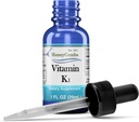Vitamin K1 Liquid Drops - Lavet i USA - Natural High Potency Phylloquinon for mænd, Kvinder, Børn, & Newborns Great for Dark Undereye Circles - Bulk størrelser også tilgængelig