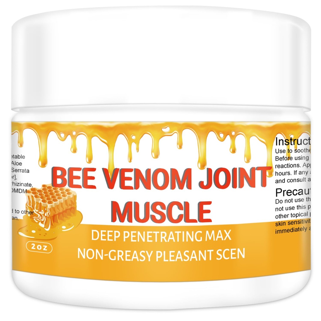 Organic Bee Venom Therapy Serum, Professional Joint & Muscle & Bone Release Cream - 24 timers beroligende effektiv frigivelse til tilbage, Neck, Hand, Foot, Knee, Muscle, Skulder, Hip, Nerve