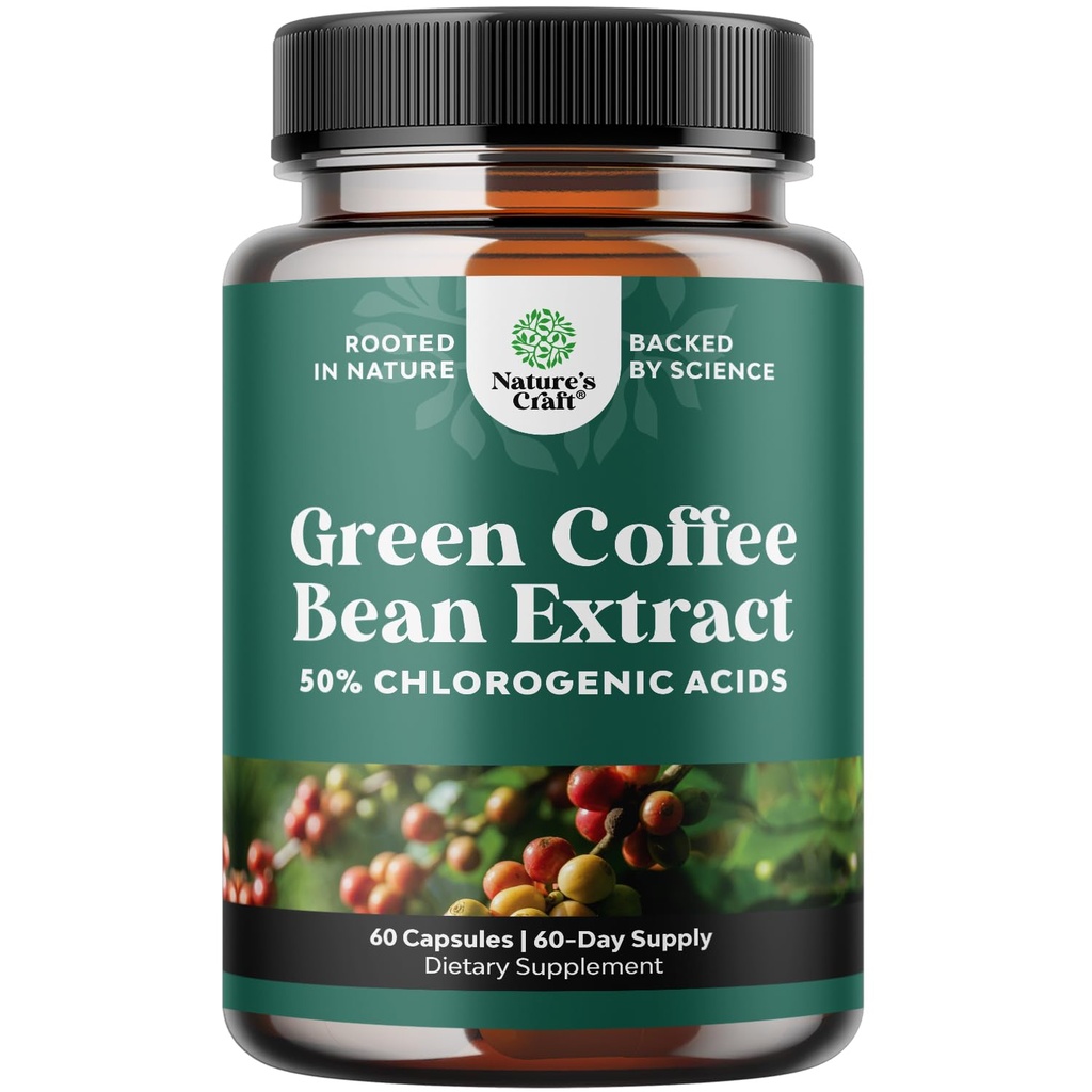 Green Coffee Bean Extract til vægttab - Natural Appetite Suppressant til vægttab for kvinder - Urter Fat brændere til kvinder og mænd for vægttab støtte og forbedret daglig energi og immunitet
