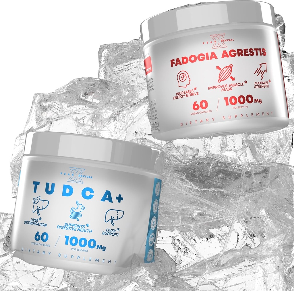 TUDCA + Fadogia Agrestis Salttilskud til leverstøtte, Potent ekstrakt til at øge energi, ydeevne og muskelmasse (60 kapsler)