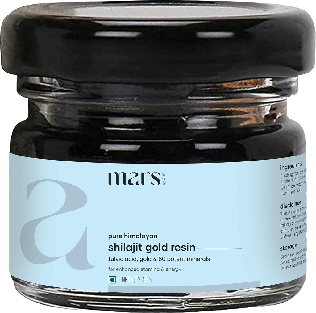 Mars Himalayan Shilajit Gold Resin - Organisk Extracted from High- Højde Himalayas against 124; Understøtter Natural Energy, Vitality & Wellness