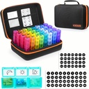 Månedlig Pill Organizer 3 gange om dagen, Pill Organizer 3 gange om dagen med32 dage Sticker & 4 uger Sticker & 32 daglige komiteer, Hold vitaminer, kosttilskud og medicin. Odorless, Sund Pill Box