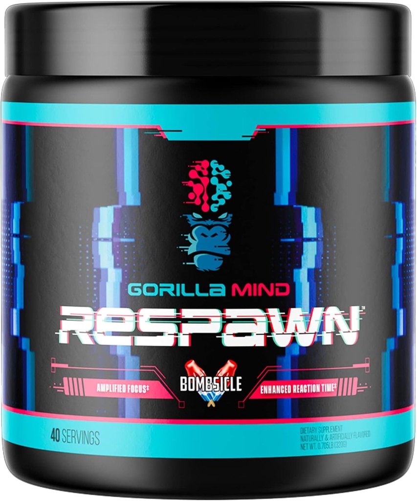Gorilla Mind Respawn (Bombsicle) - Advanced Gaming Supplement for Amplified Focus, Forbedret reaktionstid og ren energi (40 Servere)