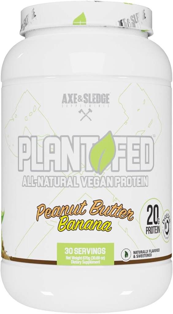 Axe & Sledge Plant Fed Vegansk Protein Powder 124; 20g All Natural Protein, naturligt aromatiseret, sødet & Farveled Budd124; Low Carb, Zero Sugar, Macro- Friendly
