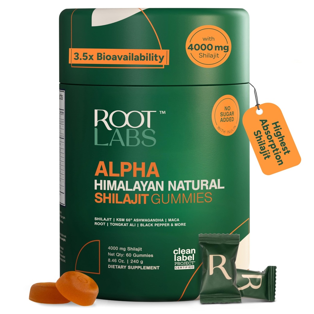 10- in-1 Alpha Shilajit Gummies Tech 124; 4000 mg Pure Himalayan Shilajit, Tongkat Ali, Maca Root, 75% Fulvic Acid
