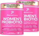ADGANCED Kvinder Probiotika til Gut Sundhed - Hår, hud, og negle Vitaminer Support - 50 Millioner CFU w / Collagen, Biotin & Keratin - Probiotisk supplement til fordøjelse og bloating Relief, USA- Made