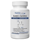 Superior Labs Acetyl L- Carnitin 500 mg, højpotens ALCAR, Pure Non- GMO, Zero Synthetic Additives, Maximum Absorption, Energy & Fat Metabolisme, Brain, Nerve & Cellular Detox Support, (200 Veg Caps)