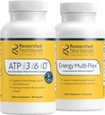 Forskning Ernæringsmidler Mænd & Kvinder Vitaminer til energistøtte - Optimeret energi Duo - Adrenal Support & Mitokondriel Kosttilskud til fremme af Optimal Cellular Energy - ATP 360 & Energy Multiplex