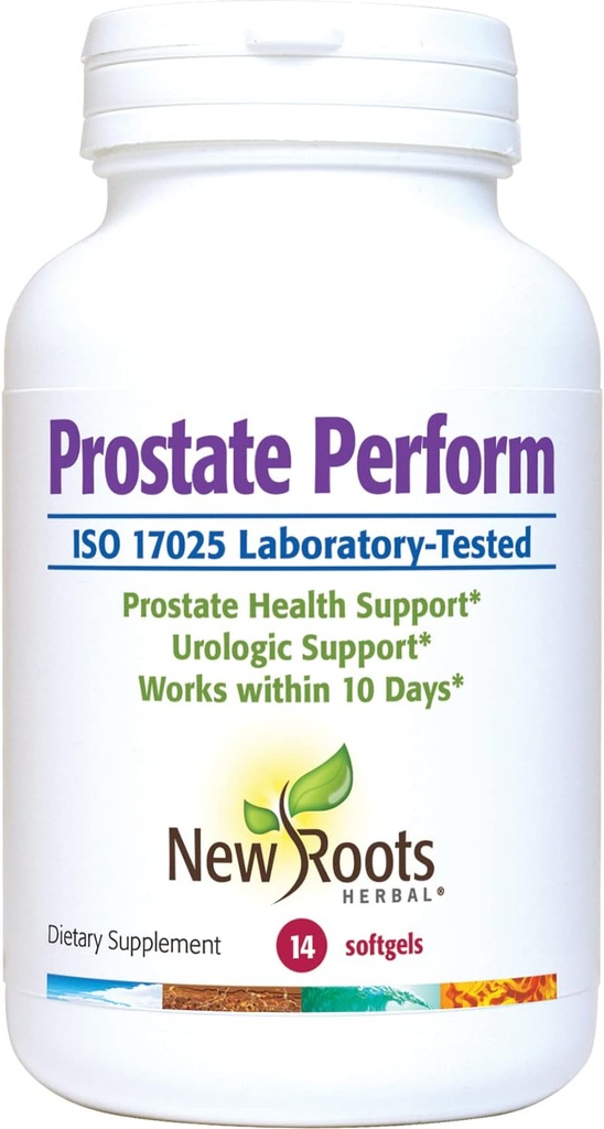 NY ROOTS HERBAL Prostata supplement Saw Palmetto Note 124; 16 Herbals: Plant Steroler, Rug Flower, Borage Oil, Tranebær, Olivenolie, Zink, Selen (14 Softgels) for urinvejssygdomme