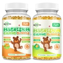 Magnesium Gummier for børn - Magnesium Glycinat supplement med L- Theanin, vitamin B6, D3 for voksne & børn, rolig Magnesium til søvn, afslapning, hjerne, knogler, Orange & Ananas