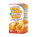 Labo Nutrition I My Kids Brain & Bones Chewable Burstlet, Gluten Free, for Stronger Bones & Behavioral Management, 76% Ultra- Concentrated rTG Form Omega 3 DHA Fish Oil, Vitamin D3 & K2, Orange