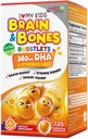 Labo Nutrition I My Kids Brain & Bones Chewable Burstlet, Gluten Free, for Stronger Bones & Behavioral Management, 76% Ultra- Concentrated rTG Form Omega 3 DHA Fish Oil, Vitamin D3 & K2, Orange
