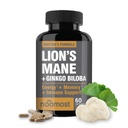 NooMost Lions Mane Supplement Organic Capsules - med Ginkgo Biloba - Cognitive Health, Focus & Memory Support - Natural Superfood for Brain, Energy & Immune Health - 60 Capsules - 2 Month Supply