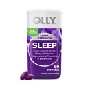 OLLY Ultra Strength Sleep Softels, 10mg Melatonin, L- Theanin, Kamille, Magnesium, Lemon Balm, Understøtter dyb rolig søvn, Nattetid Sleep Aid, Non Habitat-Forming - 60 Greve