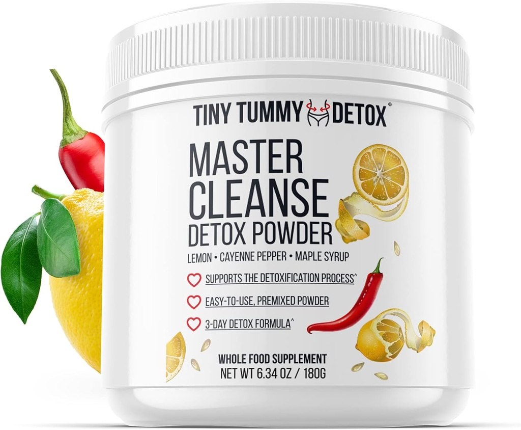 Tiny Tummy Master Cleanse Lemonade Diet - 3 dages Juice Cleanse Plant -baseret Detox pulver supplement med Lemon, Maple Syrup, og Cayenne Diet, 6.34oz Container