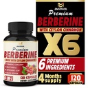 BMVINVOL 6in1 Berberine tillæg med Ceylon kanel, tumerisk rod, mælk tidsel, Artiskoke, sort pepper -120 kapsler til 4 måneders forsyning