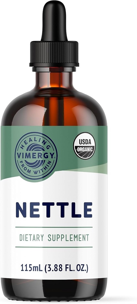 Vimergy Nettle - Superfood for Sund Cellular Response * - Promoes Bone Health * - USDA Certified Organic, Vegan, Gluten- Free - 115 ml (57 Servere)
