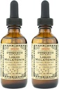 SVASTHYA BODY & MIND Flydende Melatonin - fremmer naturlig søvn - Alkohol fri for voksne og børn, Lavet i USA, 2 oz, pakke med 2